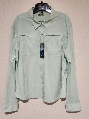 Salt Life SLX Womens Button Front Long Sleeve Fishing Shirt XL Upf 30 Vented